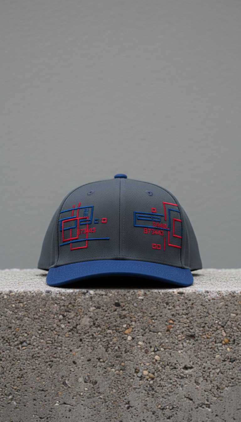 Blue Surge Snapback with Coded Embroidery